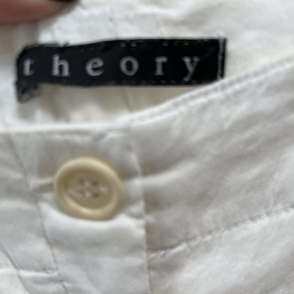 Theory White STRETCH Linen Cargo Pant - Picture 3 of 10